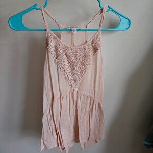 Peach Camisole with Lace Detail - American Eagle, Size L